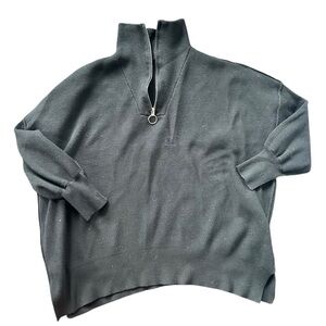 Black Women's 1/4 Zip Sweater Size Small Oversized